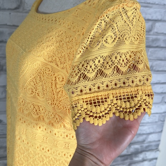 🌻FOR BUNDLES ONLY🌻London Times Yellow Lace Dress - Picture 4 of 11